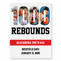 1000 Basketball Career Rebounds Player Poster