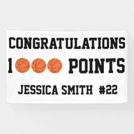1000 Basketball Points Career Scorer Team Player  Banner