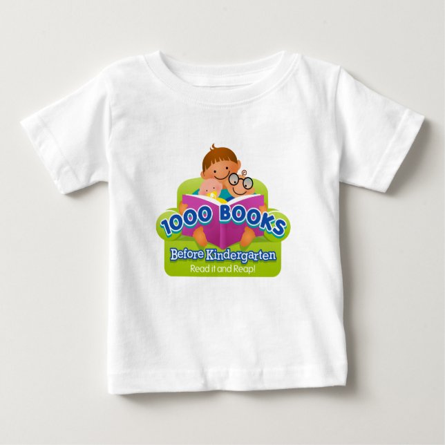 1000 Bücher vor Kindergarten Baby T-shirt (Vorderseite)