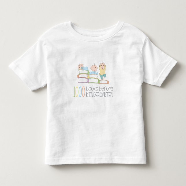 1000 Bücher vor Kindergarten-Shirt Kleinkind T-shirt (Vorderseite)