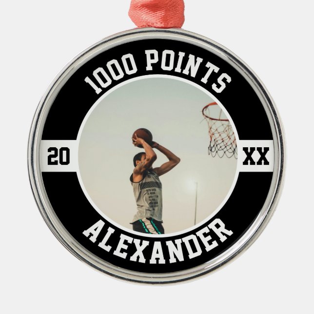 1000 Career Points Basketball Scorer Milestone Ornament Aus Metall (Vorne)