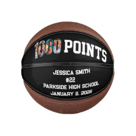 1000 Career Points Scorer Photo Player Team Mini Basketball