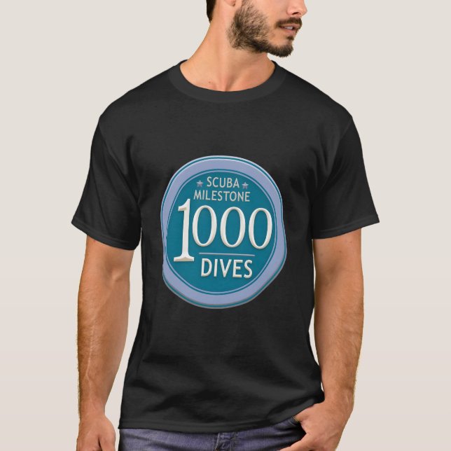 1000 Dives Milestone Scuba Commemorate 1000 Logged T-Shirt (Vorderseite)