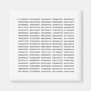 1000 erste Ziffern i-Nummer   Mathematisches Symbo Magnet