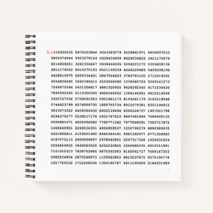 1000 erste Ziffern i-Nummer Mathematisches Symbo Notizbuch