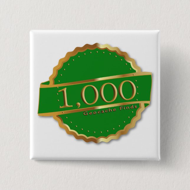 1000 FINDEN ERREICHUNG Souvenir GEOCACHING Button (Vorderseite)