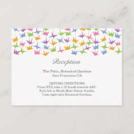 1000 Hanging Origami Paper Cranes Wedding Begleitkarte