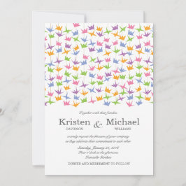 1000 Hanging Origami Paper Cranes Wedding Einladung