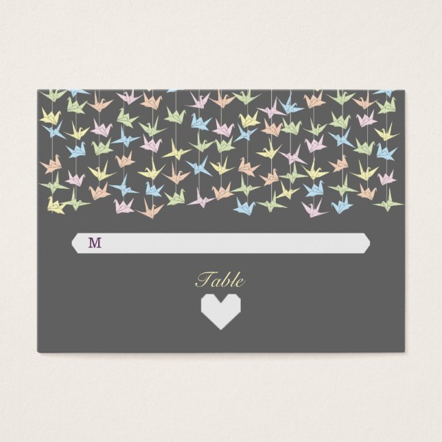 1000 Hanging Origami Paper Cranes Wedding (grau) (Vorderseite)