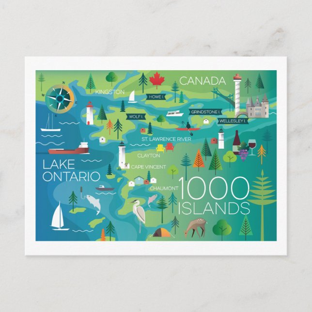 1000 Inseln Postkarte (Vorderseite)