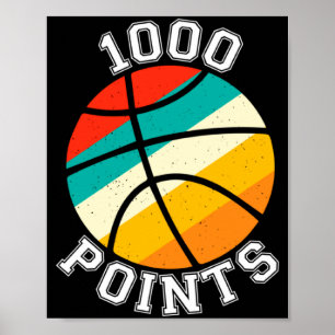 1000 Ints Basketball Torschütze High School Basket Poster