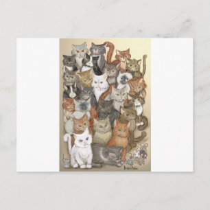 1000 Katzen Postkarte