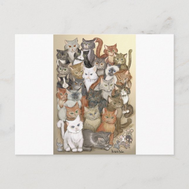 1000 Katzen Postkarte (Vorderseite)