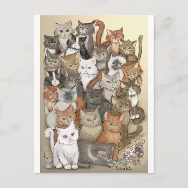 1000 Katzen Postkarte (Vorderseite)