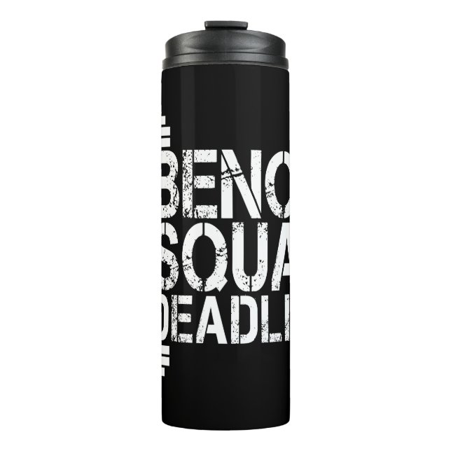 1000 lbs Bank-Hocke Deadlift Powerlift Fitness- Thermosbecher (Vorderseite)