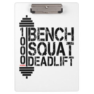 1000 Lbs Bench Squat Deadlift Powerlift Fitness Klemmbrett