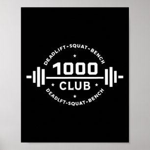 1000 Pfund Club Bodybuilding Workout Kraftsportler Poster