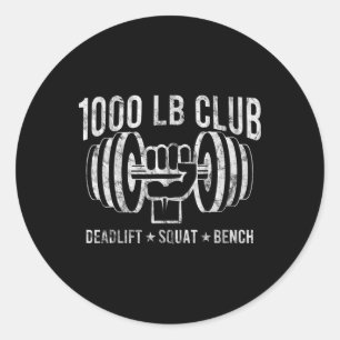 1000 Pfund Club Kraftdreikampf Muskel Bodybuilding Runder Aufkleber