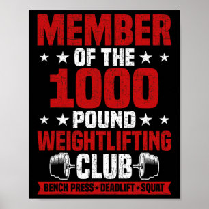 1000-Pfund-Gewichtheber-Club Bodybuilding-Training Poster