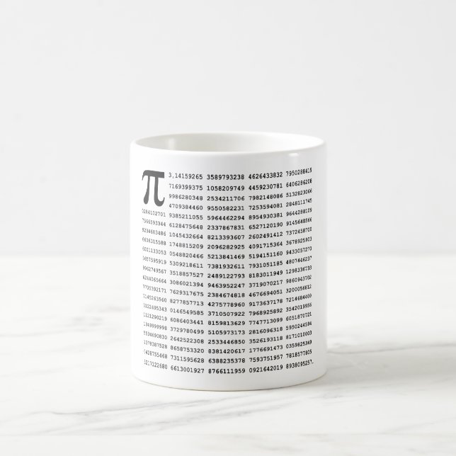 1000 Pi-Nummer| mathematisches Symbol Kaffeetasse (Mittel)