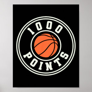 1000 Punkte Bysketbyll Hoch Schule Basketby Poster