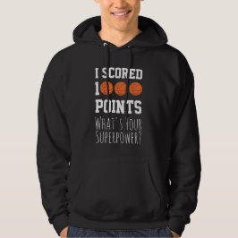 1000 Punkte Karriere-Meilenstein Spieler Basketbal Hoodie