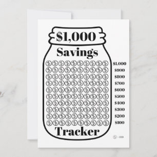 1000 $ Spar Tracker Mason Jar Budget Goal Sheet Einladung