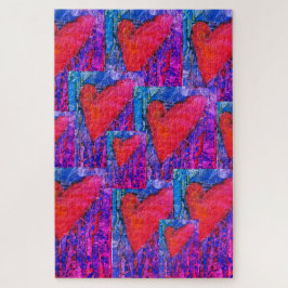 1000 Stück Puzzle mit rosa und blauen Mehrfachherz