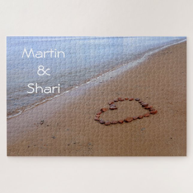 1000 Stück Red Rocks Heart am Sandy Beach Puzzle (Horizontal)