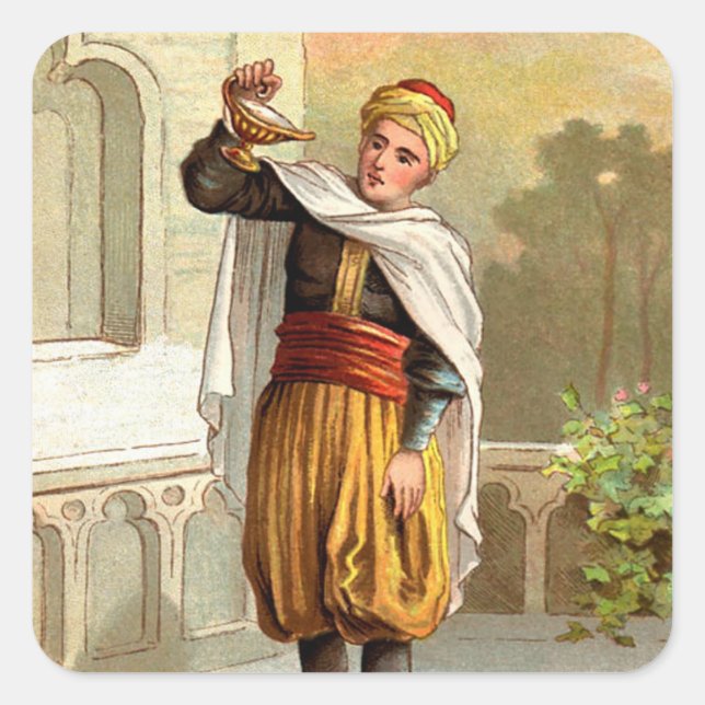 1001 Arabische Nächte: Aladdin Quadratischer Aufkleber (Vorderseite)