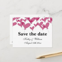 1001 Luftballons mit rotem Herzen Save the Date Ho