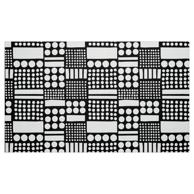 100416 - Weiß auf Schwarz Stoff (Fat Quarter (45,7 x 55,9 cm))
