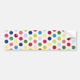 1009 RAINBOW POLKA DOTS CIRCLES COLORFUL PINK ORAN AUTOAUFKLEBER