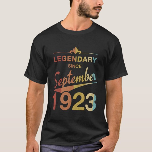 100. 100 Geboren im September 1923 T-Shirt (Vorderseite)