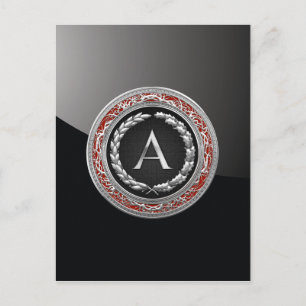 [100] "A" Vintage Silber-Monogramm Postkarte