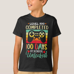 100 abgeschlossene Gamer Boys 100 Tage Schulaufent T-Shirt