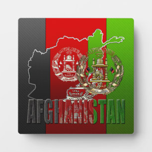 [100] Afghanistan: COA, Flag & Karte Fotoplatte