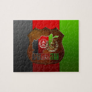[100] Afghanistan: COA, Flagge u. Karte Puzzle