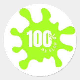 100% AI-Müll-Etikett Runder Aufkleber