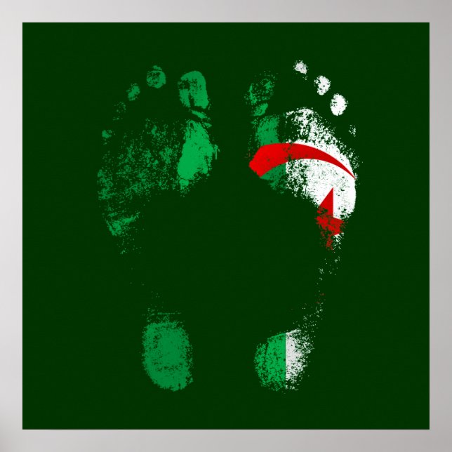 100% Algerien - Algerier auf die Sohlen meiner Füß Poster (Vorne)