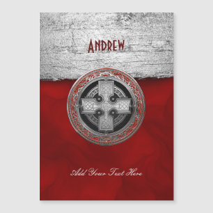 [100] Altes keltisches Heiliges Silberknotenkreuz Magnetkarte