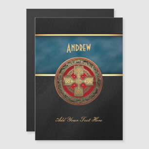 [100] Altes keltisches Sacred Gold Knot Cross Magneteinladung