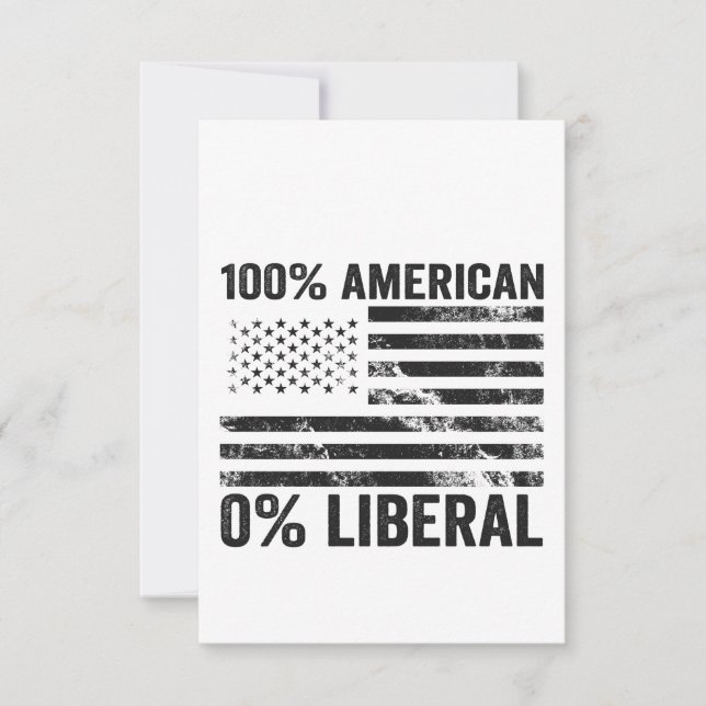 100% amerikanische 0% liberale republikanische Fla Dankeskarte (Vorderseite)