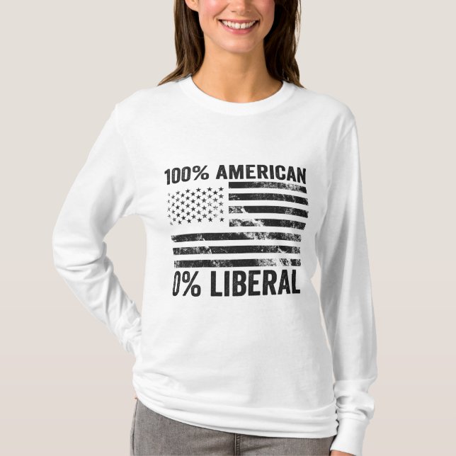 100% amerikanische 0% liberale republikanische Fla T-Shirt (Vorderseite)
