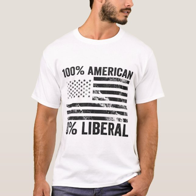 100% amerikanische 0% liberale republikanische Fla T-Shirt (Vorderseite)