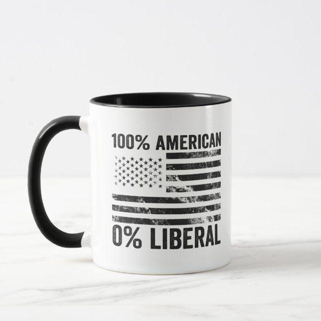 100% amerikanische 0% liberale republikanische Fla Tasse (Links)