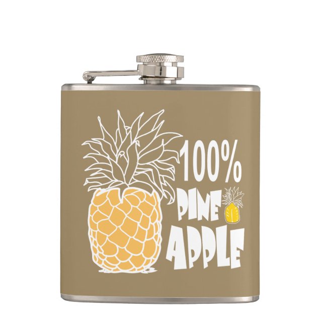 100 % Ananas Flachmann (Vorderseite)