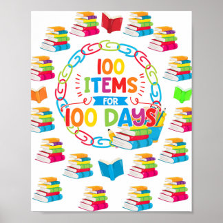 100 Artikel für 100 Tage 100. Schultag Shirt T Poster