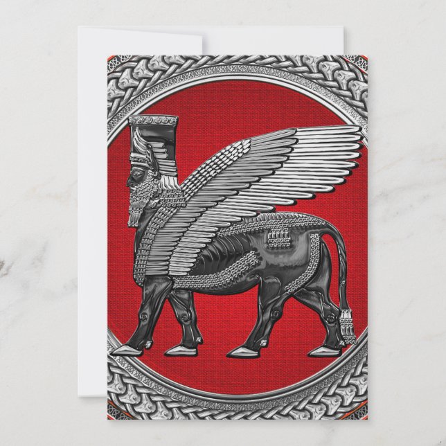 [100] Assyrian Winged Bull: Silver & Black Lamassu (Vorderseite)