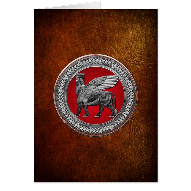 [100] Assyrian Winged Bull: Silver & Black Lamassu (Vorne)